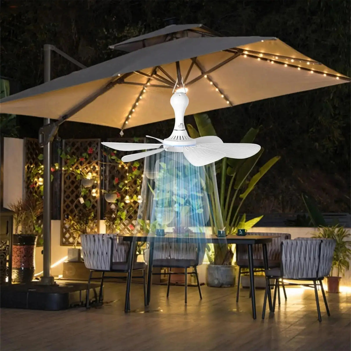 Silent 6 Leaves USB Powered Ceiling Canopy Fan with Remote Control Timing 4 Speed Hanging Fan for Camping Bed Dormitory Tent New - Lootquake
