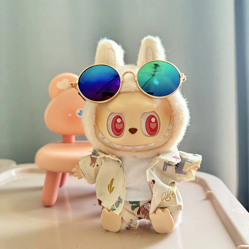 Labubu Doll Clothes Beach Resort Style Overalls Labubu Idol V1 V2 Dolls Clothing Accessories 15/17cm Plush Doll Universal