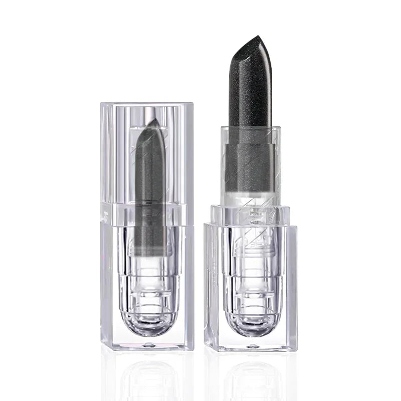 Rouge à lèvres pailleté waterproof, brillant à lèvres noir sexy, teinte brillante, cosmétiques, maquillage pour les lèvres d'Halloween