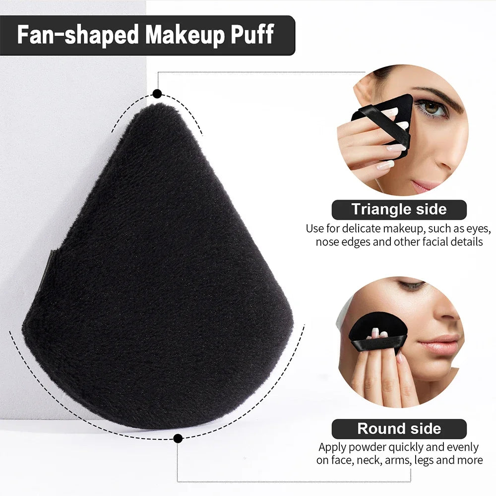 10/12 Pcs Triangle Powder Puff Wet Dry Use For Loose Powder Liquid Cosmetic Soft Plush Powder Puff Makeup Foundation