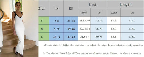 Knit Suspender Split Long Dress Women 2024 New Sleeveless Block Color Beach Vacation V-Neck Knitwear Bodycon Sexy Dresses - Lootquake
