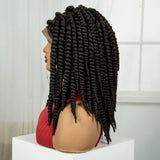 16" Knotless Box Twist Braids Wig | Full Lace | Baby Hair