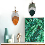 Bohemian Style Woven Leaves Hanging Wall Hanging Tapestry Set of 2 Home Decoration Cotton Thread Decorative Crafts Hangings