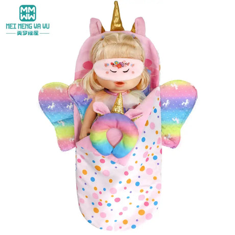For 15-18 Inch American Doll Toys Newborn Doll Fashion Backpack, Safety Seat, Blanket, Sleeping Bag, Gift for Girls - Lootquake