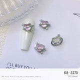 Light Luxury Charms Luxury Nails DIY Nail Charms Japanese Style Pink Jewel Nails Decor Manicure Ornaments Alloy