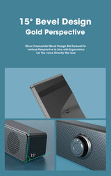 Altavoz Bluetooth Salange con cable USB, puerto de 3,5 mm, barra de sonido para PC, consola de juegos, teléfono inteligente, portátil, tableta, juego de escritorio negro largo