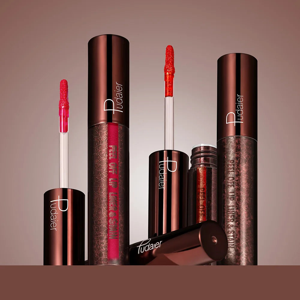 5Color Liquid Peel-off Lip Gloss Waterproof Long-lasting Matte Lipstick Non-stick Cup Makeup Moisturizing Lip Tattoo Pigment