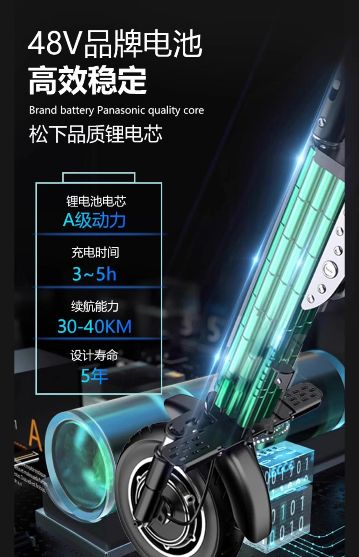 48V light folding double electric vehicle portable small lightweight mini three-wheeled electric scooter P