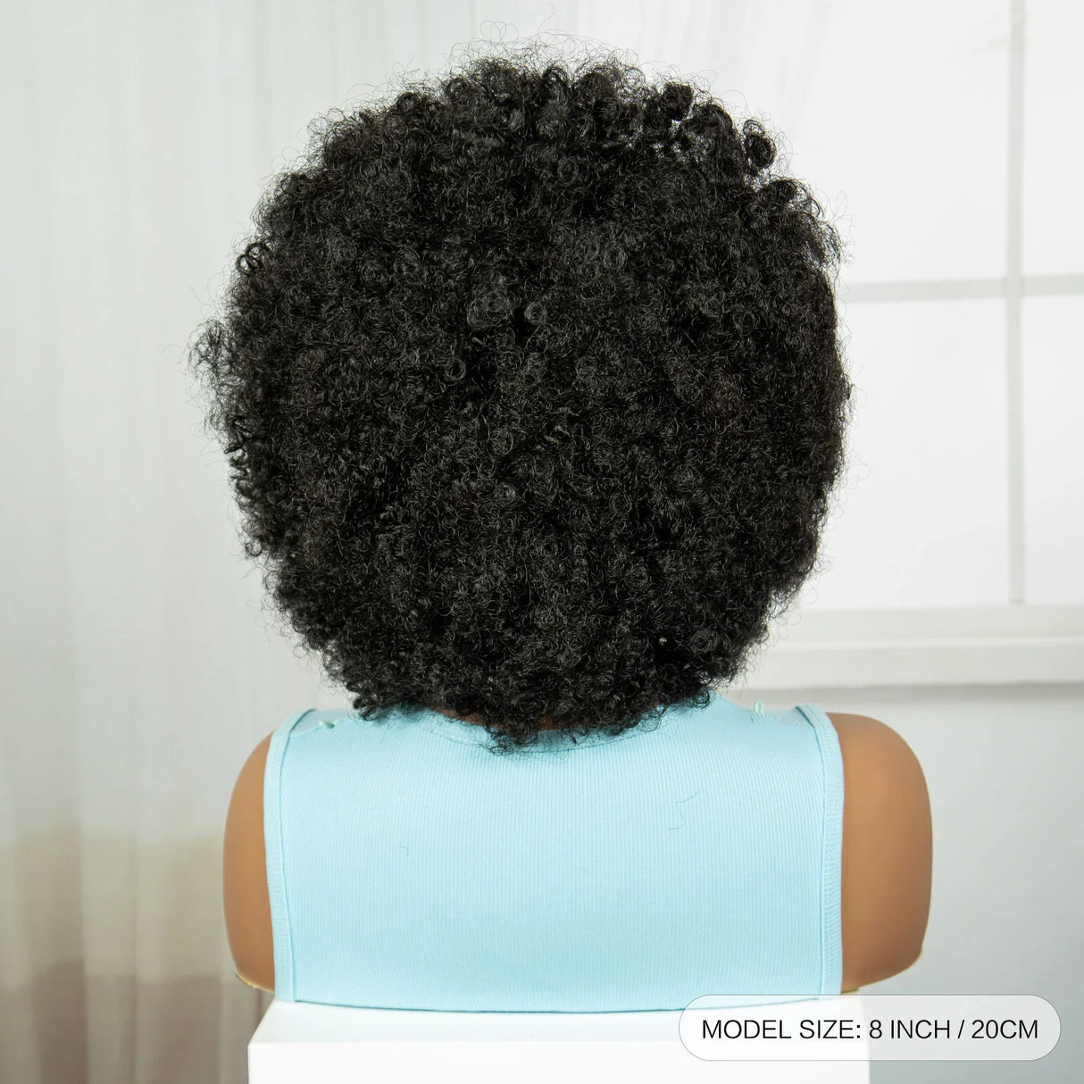 8" Short Afro Kinky Curly Cornrow Braids Wig | Full Lace | Baby Hair