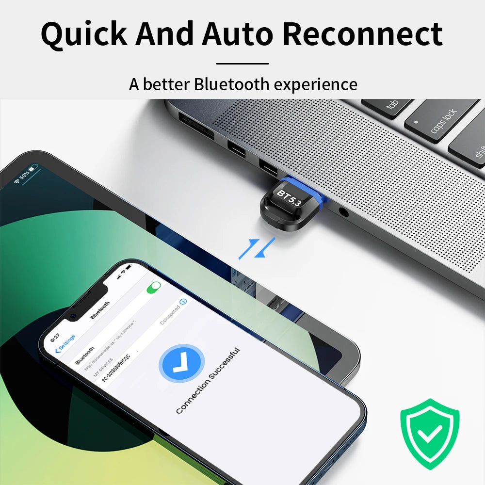 Adaptateur Bluetooth pour PC, clé USB Bluetooth 5.3, récepteur Bluetooth 5.0 pour haut-parleur, souris, clavier, musique, émetteur audio