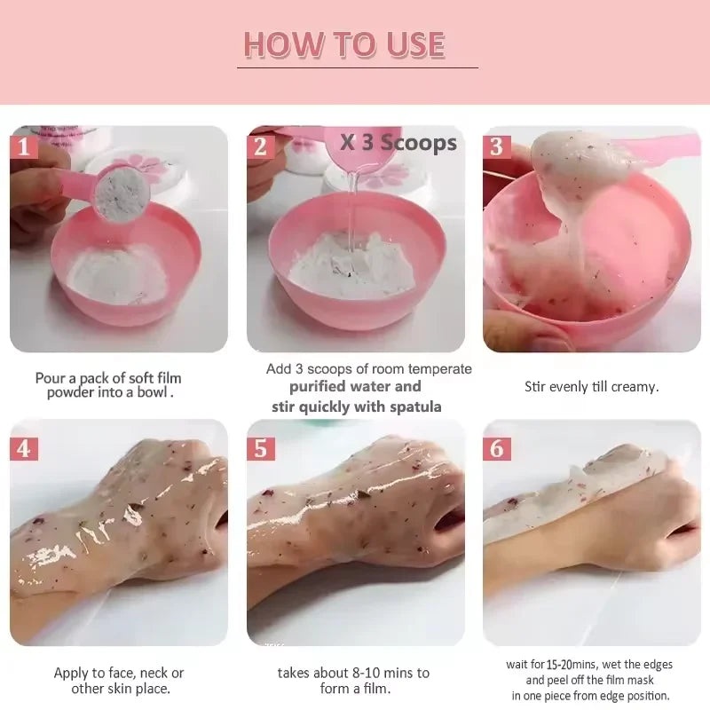 Mascarilla de gelatina en polvo con colágeno, mascarillas peel-off, hidratantes, para salón de spa, hidrogel, antiedad, blanqueadoras, iluminadoras, productos de belleza.