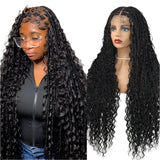 Bohemian Box Braids Full Lace Wig - Blonde Goddess Locs Curly Braided Wig for Black Women