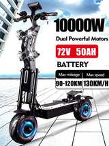2024 new 10000W 72v 40ah electric scooter 13-inch tires maximum speed 130km/h cruising range 120km LCD screen foldable scooter