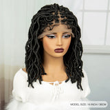 14" Dreadlocks Braided Wig | Square Knotless Braids | Synthetic Lace Front Twist Locs Crochet Wig for Women