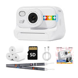 Kids Instant Print Camera -Black & White Print Toddler Birthday Gift Portable Thermal Paper HD Digital Video Printer