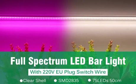 Grow Light 220V Full Spectrum LED Bar Light for Plants 50cm Phyto Lamp for Plant Veg Flowers Greenhouse Tent 4000K 380-780nm - Lootquake