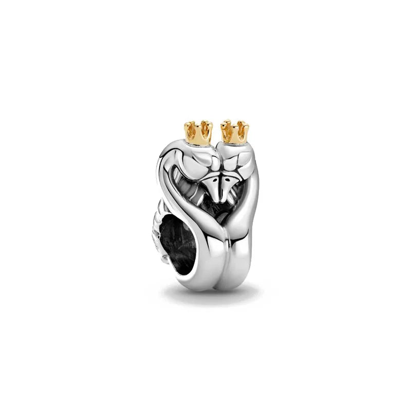 Nuevo dije de rana perezosa de plata 925 con forma de animal, pato, cerdo, oso, compatible con pulsera original, decoración, colgante para mujer, regalo de joyería