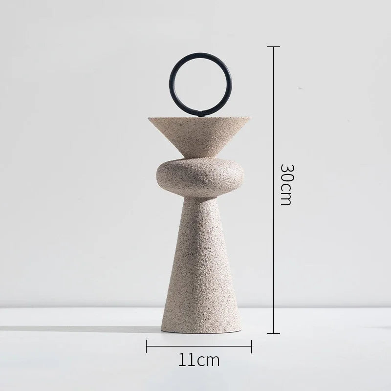 Abstract Geometric Sandstone Statue Art Ornaments Entrance Living Room TV Cabinet Desktop Home Decoration Creative Resin Crafts