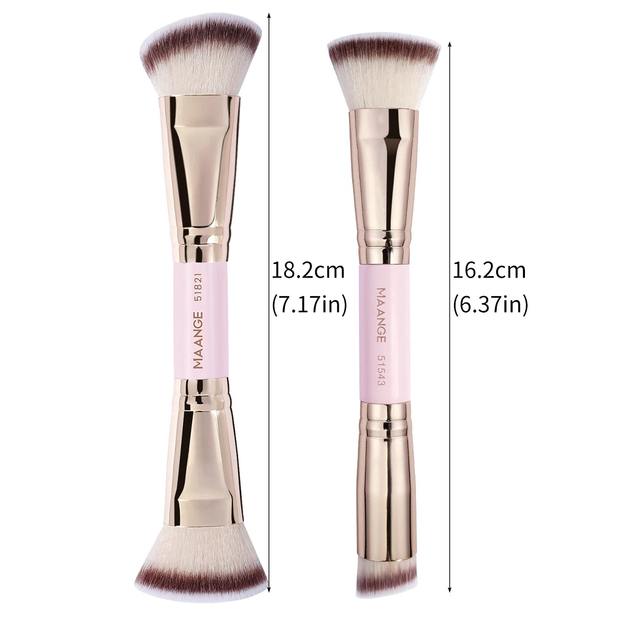 MAANGE - Juego de 2 brochas para base de maquillaje, crema líquida, polvos, contorno, pulido, difuminado, corrector, brochas faciales, herramientas de maquillaje cosmético