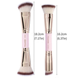 MAANGE - Juego de 2 brochas para base de maquillaje, crema líquida, polvos, contorno, pulido, difuminado, corrector, brochas faciales, herramientas de maquillaje cosmético