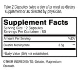 Creatine Monohydrate Capsules - Boosts Energy Levels, Builds Muscle Mass and Promotes Muscle Recovery - 120 Capsules