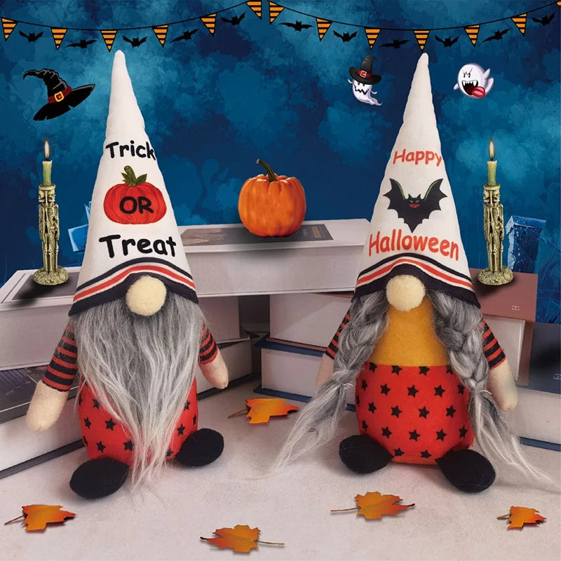 New Halloween Decorations Halloween Gnomes - Handmade Gnomes Plush Decor With Bat Pumpkin, Home Dinning Table Gnome Ornament