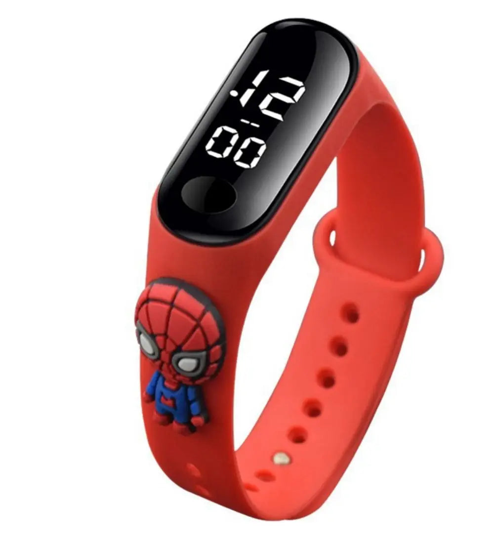 Marvel Spider-Man Children's Cartoon Fashion Watches Stitch Iron Man Electronic Digital LED Display Waterproof Holiday Gift Kids - Lootquake