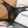 Poblador Sexy Lingerie Women's Panties Crotch Opening Transparent G-strings Thongs Solid Bowknot Underwear for Women Lace Pantys - Lootquake