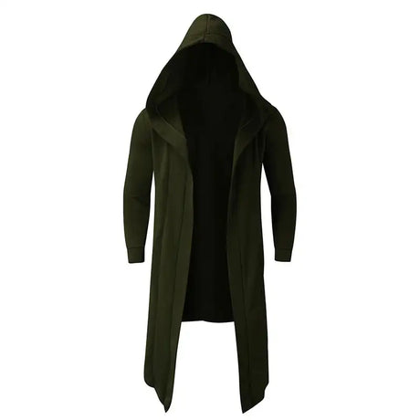 Men's Winter Hooded Cardigan Trench Coat Streetwear Solid Color Windbreaker Leisure Fashion Fleece-lined Jacket Vintage Hoodie - Lootquake