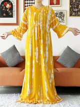 Vestido largo Abaya de algodón suelto de manga larga con estampado dashiki africano de nuevo estilo para mujer, vestido informal de verano