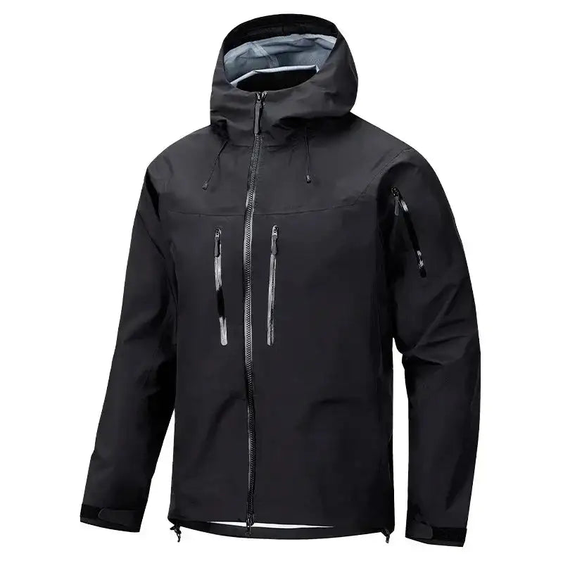 Jacket Men's Sports Casual Soft-shell Zipper Pocket Water Repellent Windbreaker New Autumn Functional Camping Hooded Raincoat - Lootquake