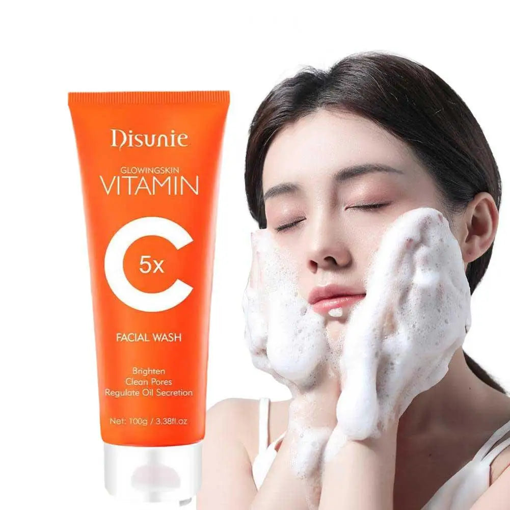 Limpiador facial con vitamina C, crema facial con vitamina C, crema tonificante, hidratante, control de grasa, cuidado de la piel, 50 g/100 g
