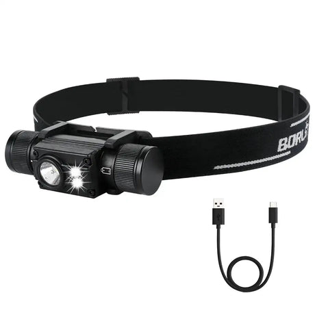 BORUiT HP500 LED Headlamp with 18650 Battery Type-C Rechargeable Headlight Work Torch Fishing Camping Head Flashlight - Lootquake