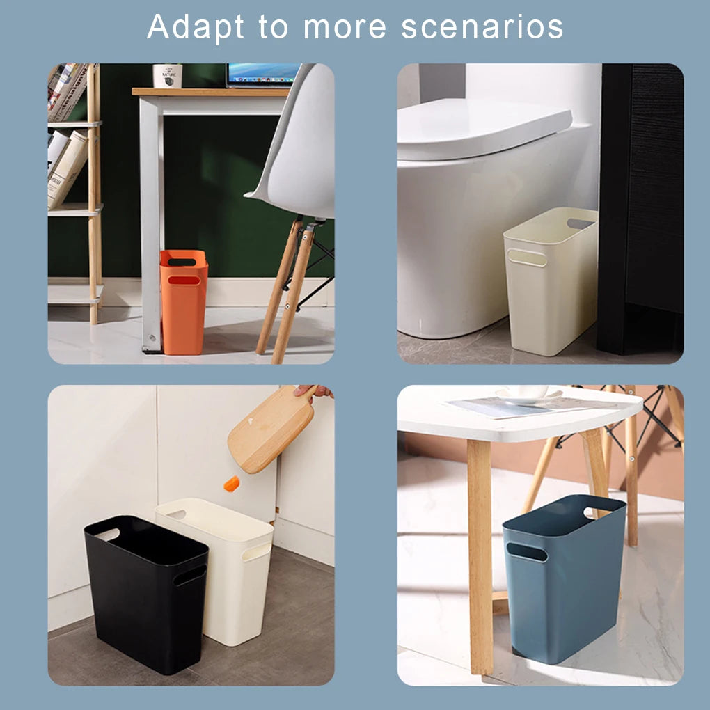 Large Trash Can without Cover Wastebasket Garbage Container Space-Saving Outdoor Bathroom Bedroom Kitchen Home Blue