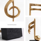 Figuras de notas musicales para decoración del hogar, esculturas de resina doradas, adornos para escritorio, piano, oficina, TV, mueble, recuerdos.