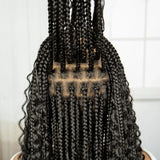 36" Long Boho Knotless Braids Wig | Curly Ends | Full Lace | Baby Hair