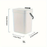 Space-Saving Quiet-Close Trash Can - 3/5L, Eco-Friendly Sealed Bin For Kitchen & Office, No Electricity Needed