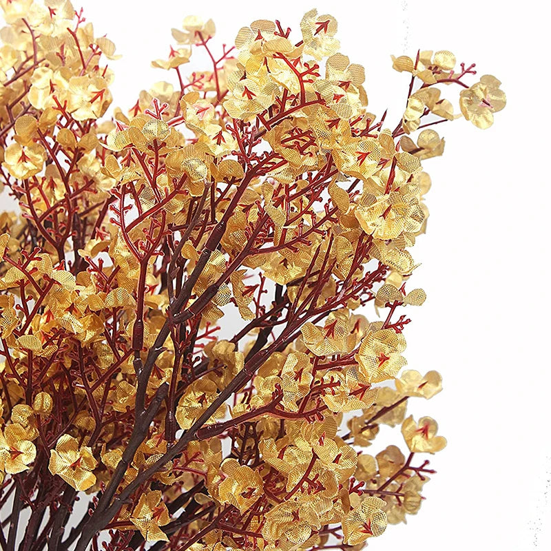 White Artificial Flowers Cherry Blossoms Gypsophila Fake Plants DIY Wedding Bouquet Vases for Home Decor Faux Christmas Branch