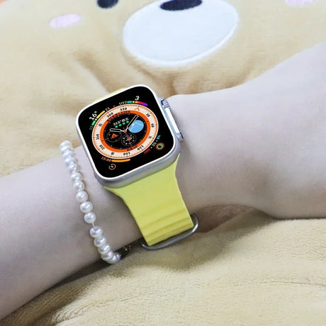 Silicone Strap For watch band 44mm 40mm 49mm 45mm 41mm 38mm accessorie correa bracelet iWatch Ultra 2 series 7 6 5 se 8 9 - Lootquake