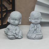 Buddha Stone Statue Little Buddhist Monks Tibetan Buddhism Figurines Zen Garden Ornament Meditation Home Aquarium Decoration