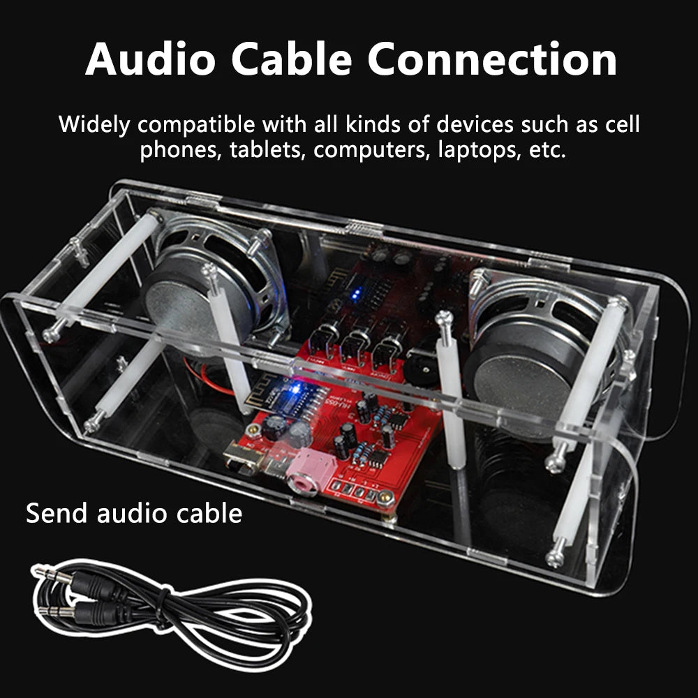 Kit de altavoz Bluetooth para soldar, miniamplificador de sonido estéreo USB para el hogar, kit electrónico para practicar soldadura.