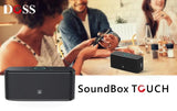 Altavoz Bluetooth DOSS SoundBox, control táctil, sonido HD de 12 W, resistencia al agua IPX5, micrófono integrado, manos libres.