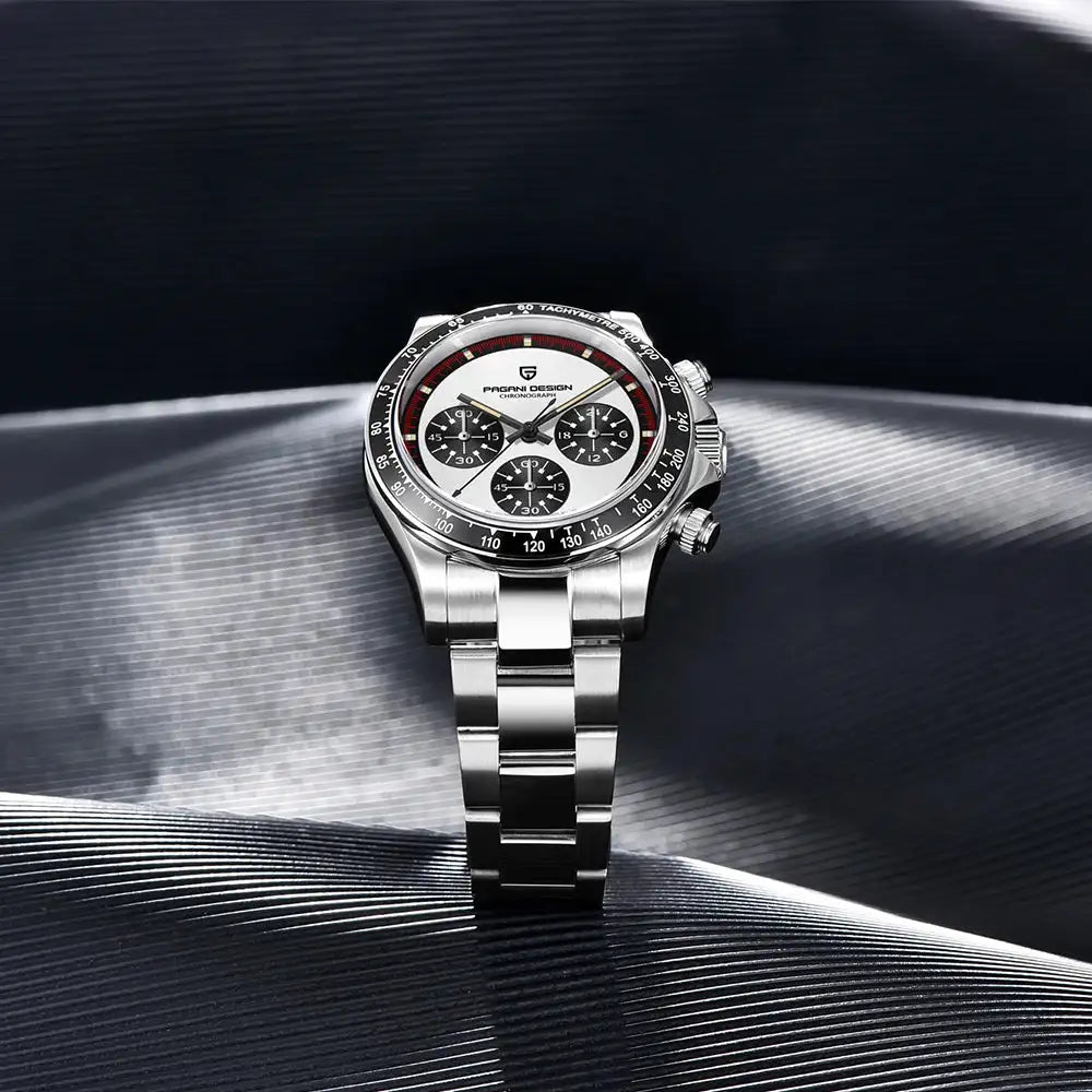 PAGANI DESIGN New Men's Quartz Watch Fashion Ceramic bezel Chronograph 100m Waterproof Men's Stainless Steel Watch - Lootquake