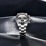 PAGANI DESIGN New Men's Quartz Watch Fashion Ceramic bezel Chronograph 100m Waterproof Men's Stainless Steel Watch - Lootquake
