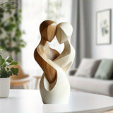 Estatua de pareja de madera elegante y plana en 2D: decoración moderna para el hogar, madera artificial, ideal para sala de estar, dormitorio u oficina.