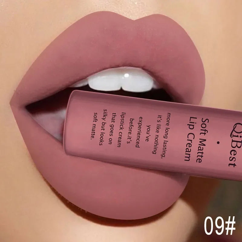 Pink Velvet Matte Lip Gloss Sexy Dark Red Moisturizing Liquid Lipsticks Waterproof Long Lasting Non-stick Cups Lips Glaze Makeup