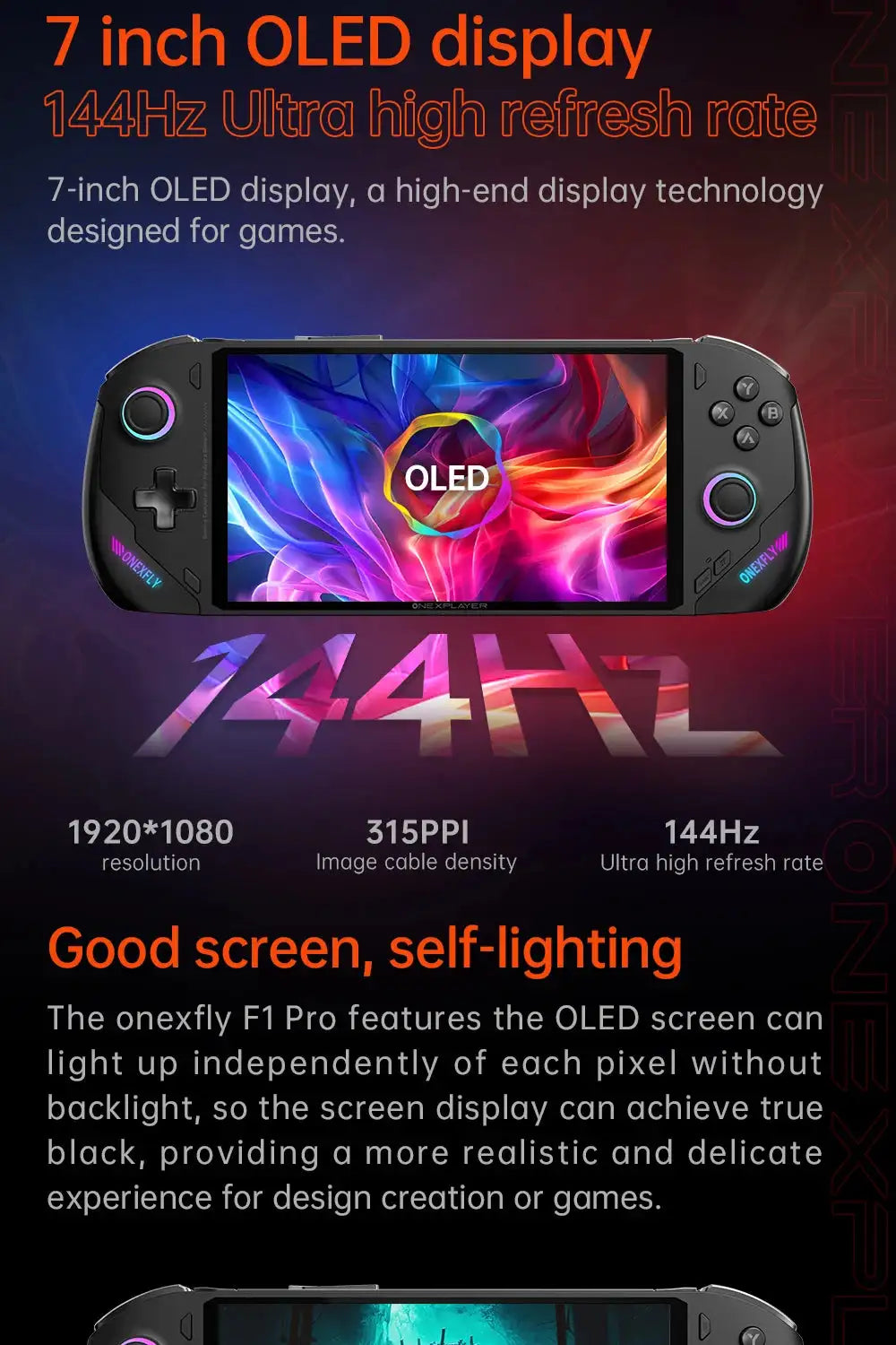 OneXPlayer OneXFly F1 Pro AMD 8840U AI 9 365 HX 370 OLED 144Hz 7" Screen PC Game Console Handheld 3A Steam Play Laptop Windows11 - Lootquake