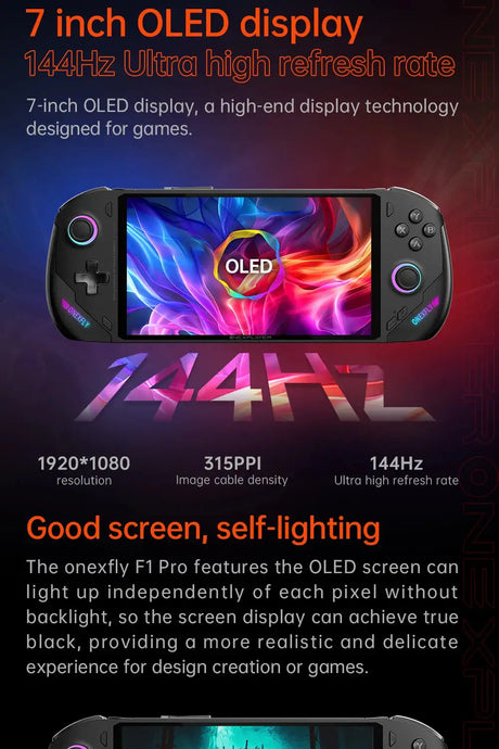 OneXPlayer OneXFly F1 Pro AMD 8840U AI 9 365 HX 370 OLED 144Hz 7" Screen PC Game Console Handheld 3A Steam Play Laptop Windows11 - Lootquake