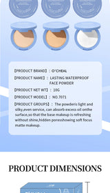 Polvos fijadores mate Ocheal para rostro, control de grasa, ligeros, radiantes, base de maquillaje, polvos compactos, maquillaje de cobertura total, cosmético