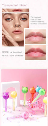 Gloss à lèvres 2 en 1 en forme de sucette, hydratant, repulpant, baume à lèvres, rouge à lèvres, huile minérale, nourrissant, soin des lèvres, maquillage, cosmétiques